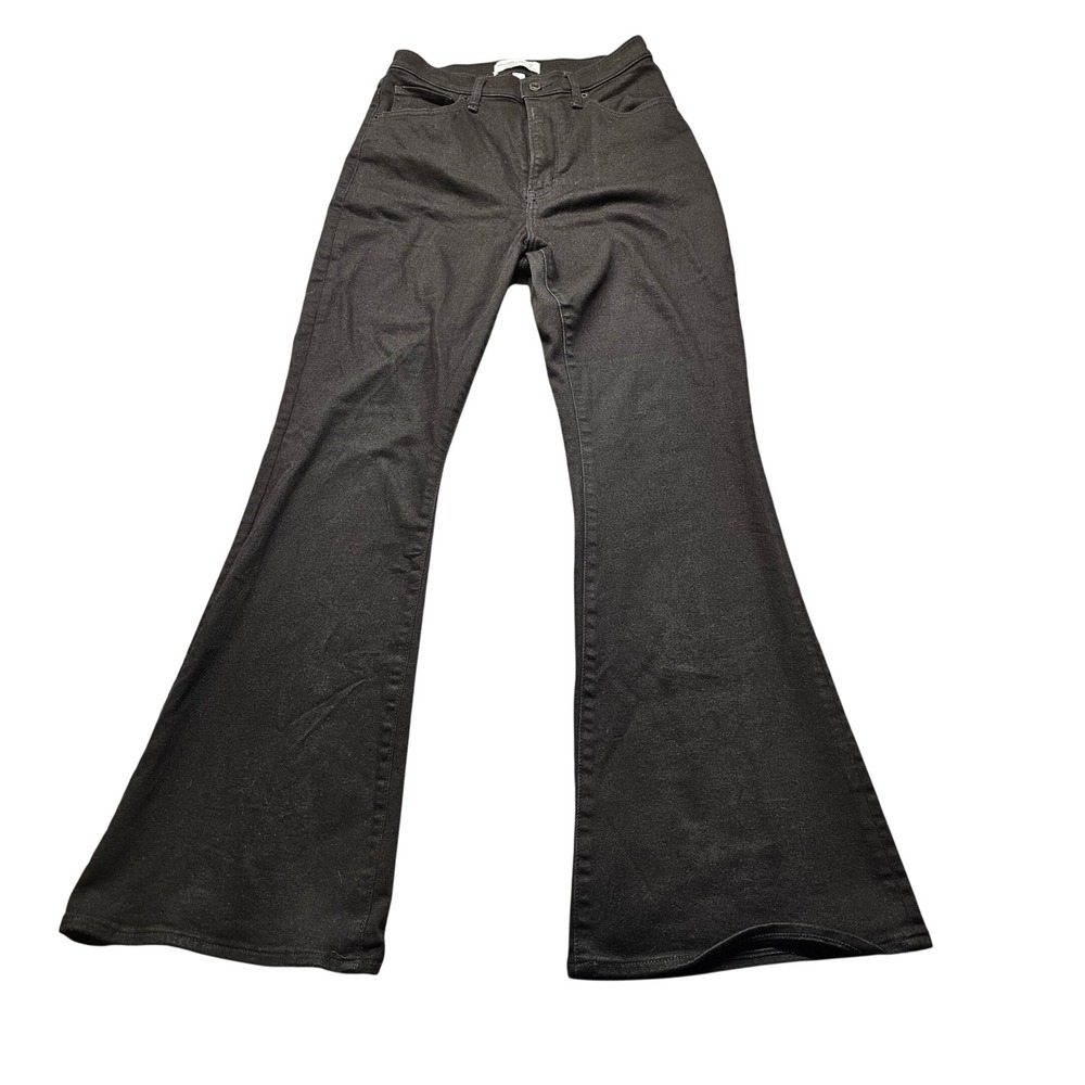 Abercrombie & Fitch The Flare Curve Love Ultra High Rise Jeans 6R 28 Black Denim